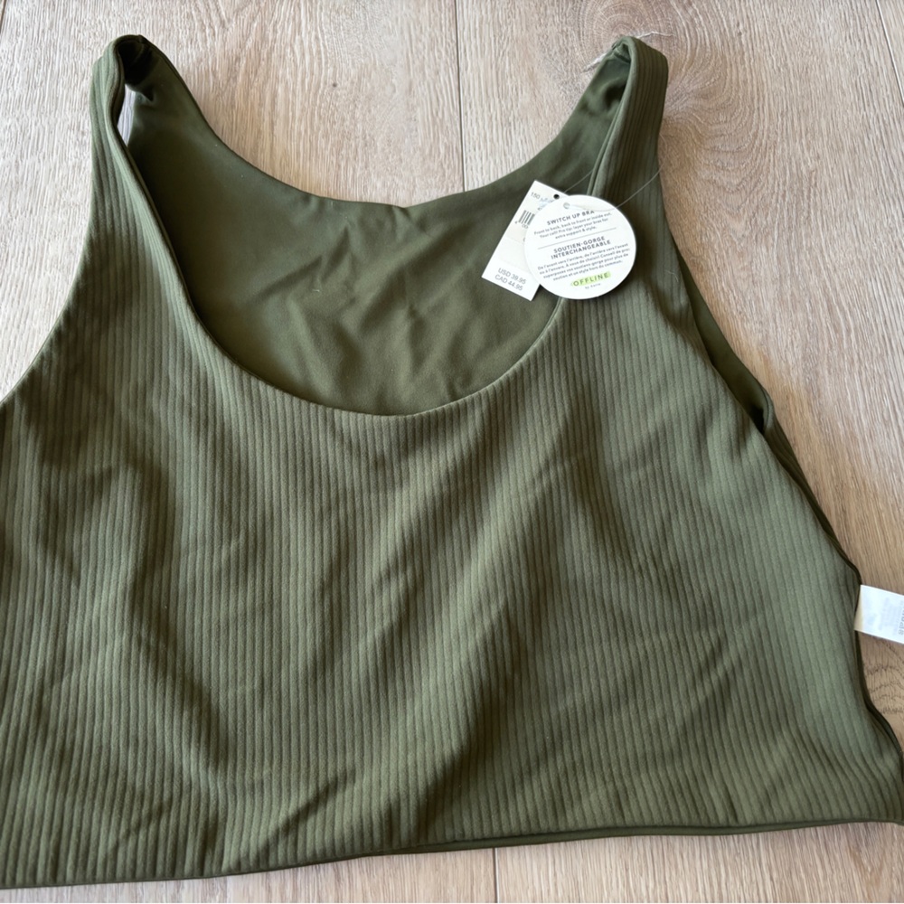 Olive Green Ribbed Women's Tank Top offline NWT